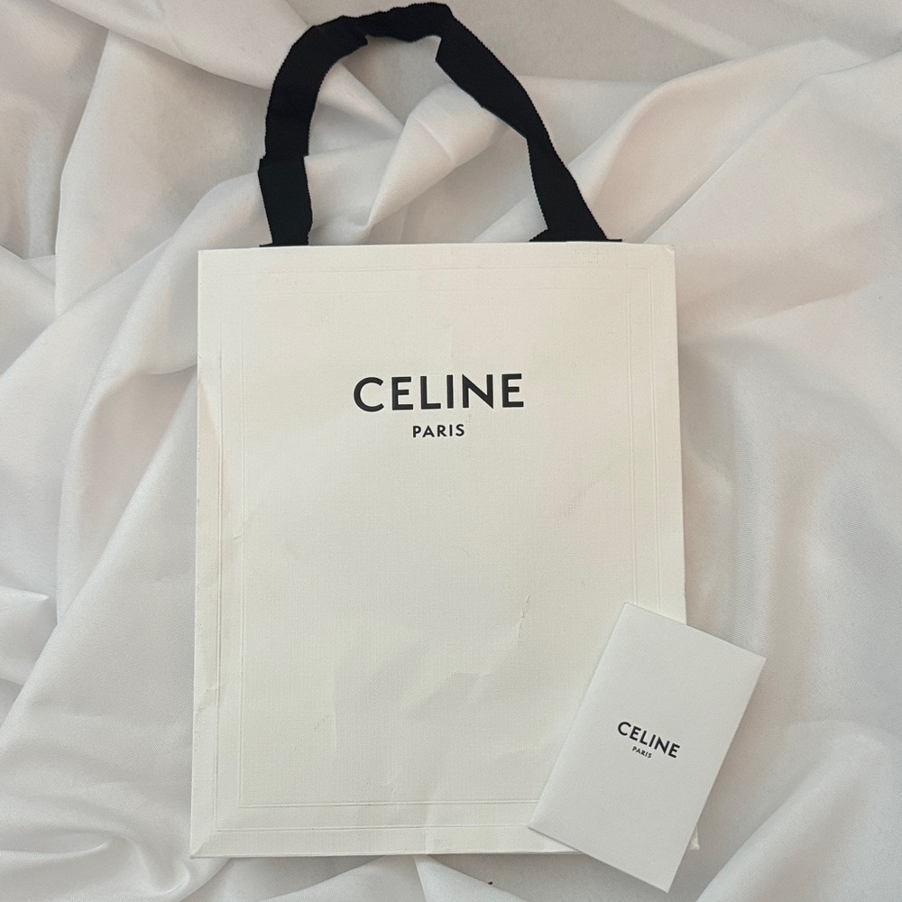 Celine White Bag with Black Accents